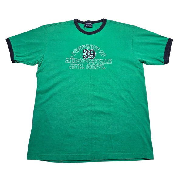 Aeropostale Other - Y2k Aeropostale Mens XL Green Ringer Shirt 2000s Punk Grunge Preppy Skater Baggy